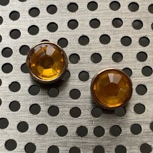 1706 Amber Colored Crystal Stud Earrings